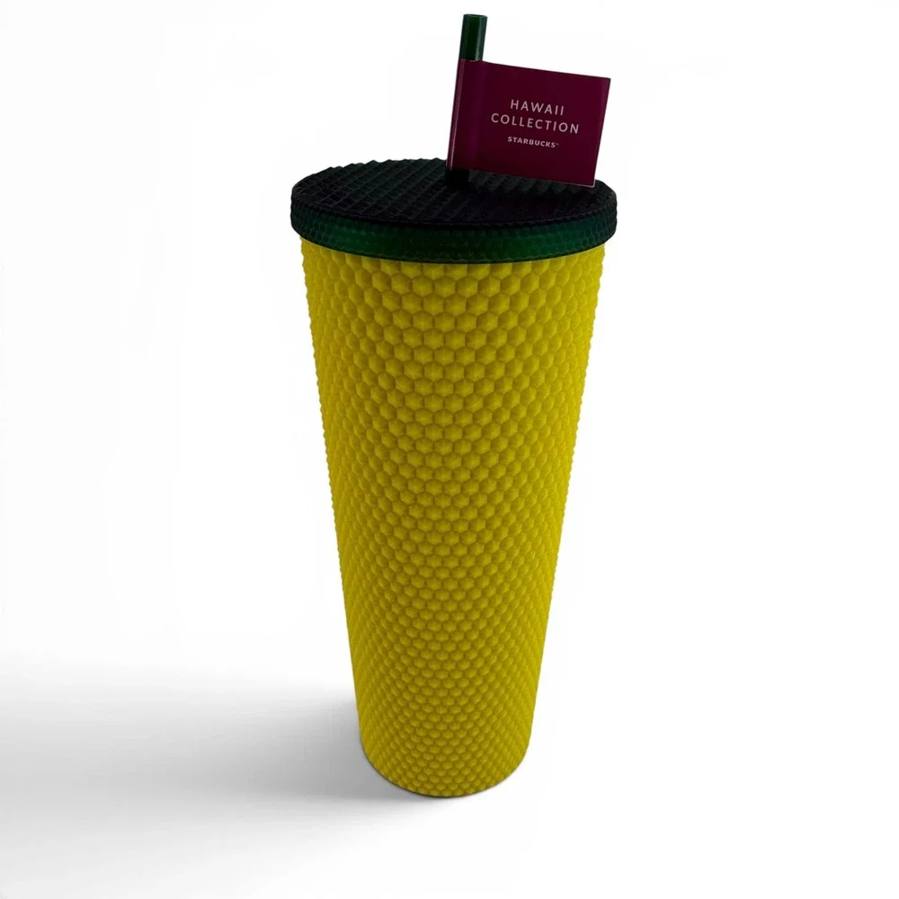 Starbucks‎ Hawaii 2021 Collection Yellow Honeycomb Studded Tumbler 24oz Cold Cup